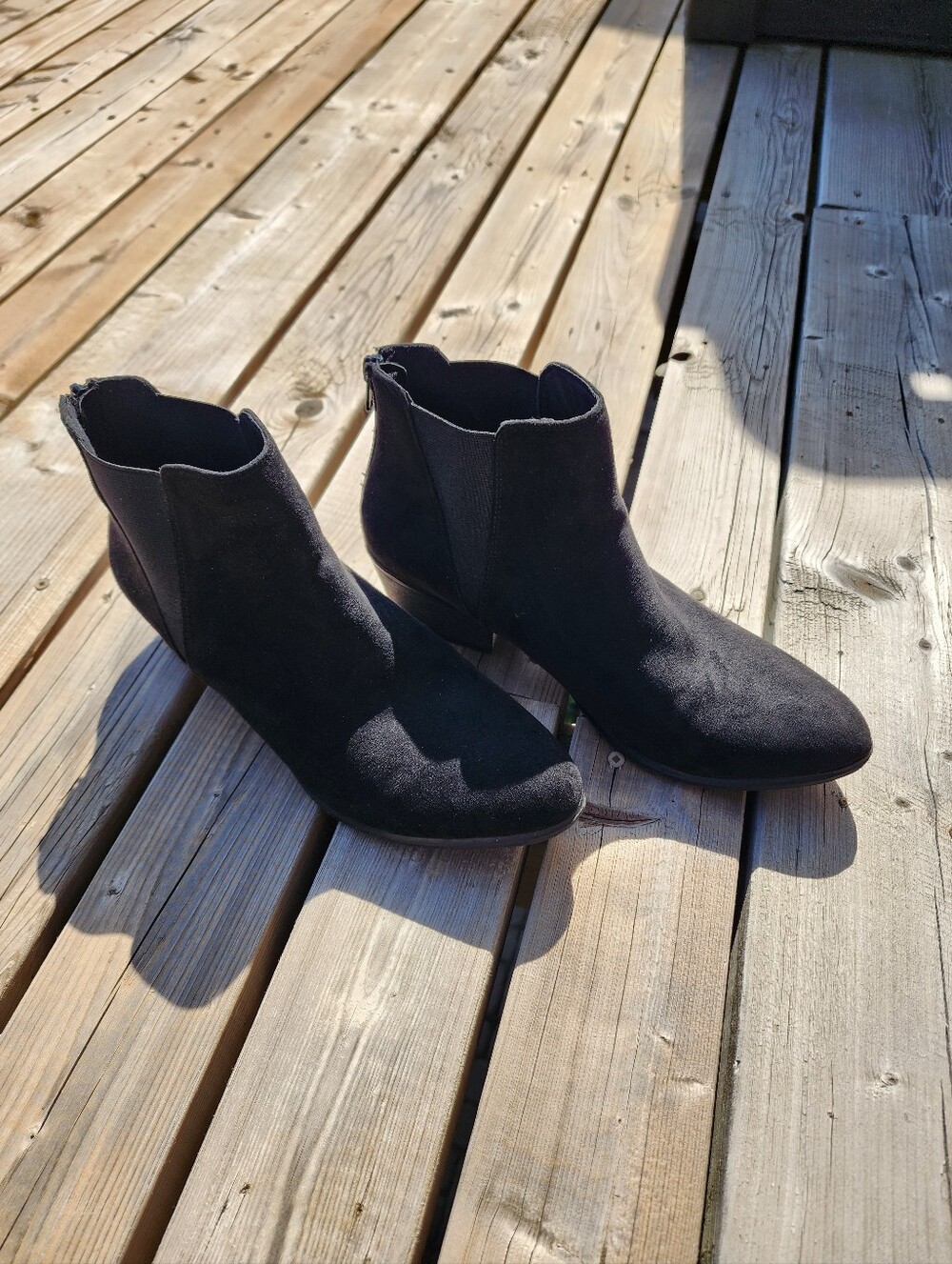 Esprit Tiffany Faux Suede Ankle Booties Block Heel Back Zipper Women Size 8.5M